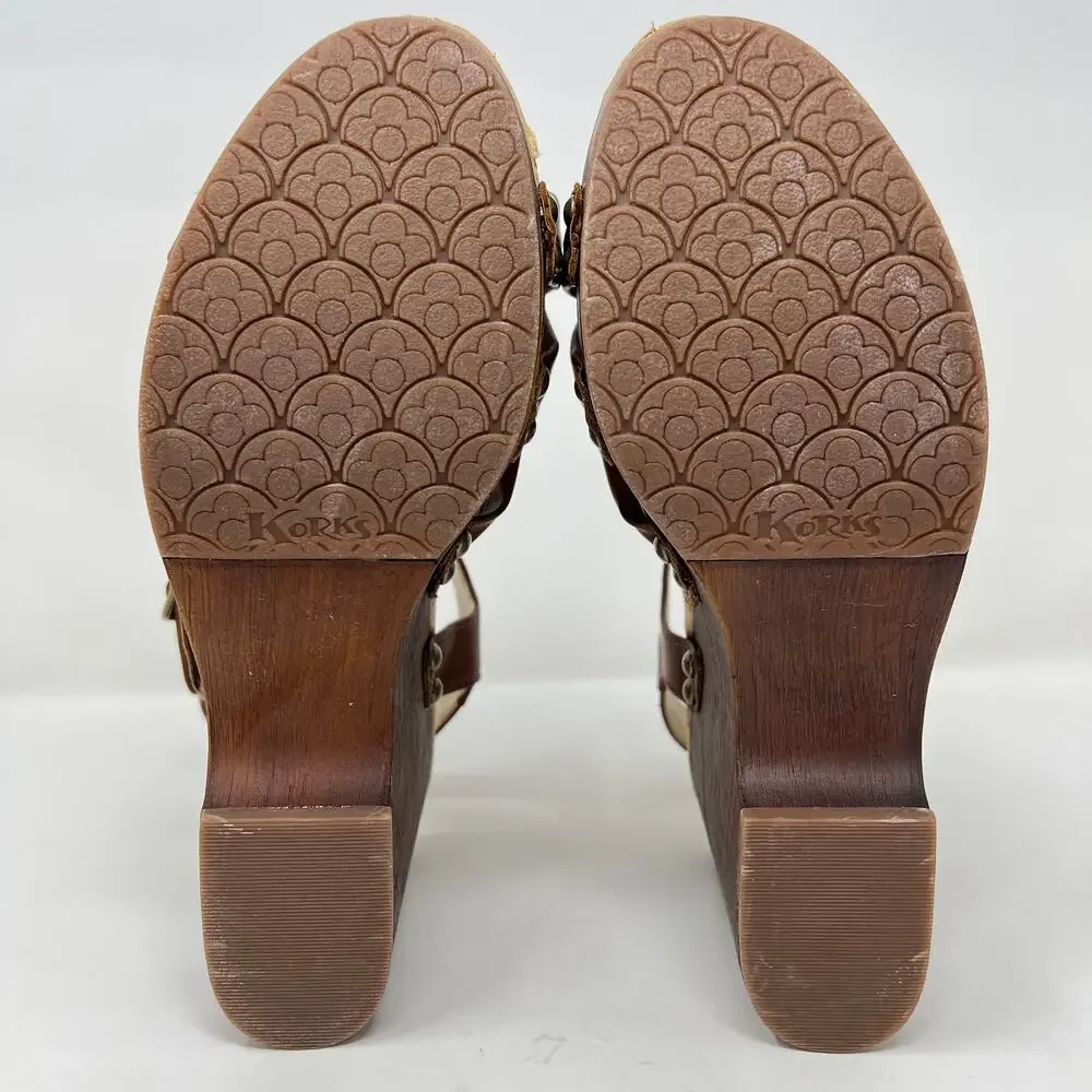 Korks by Kork-Ease Dawson Platform Sandals Women's 10 Resortwear Vacation Travel